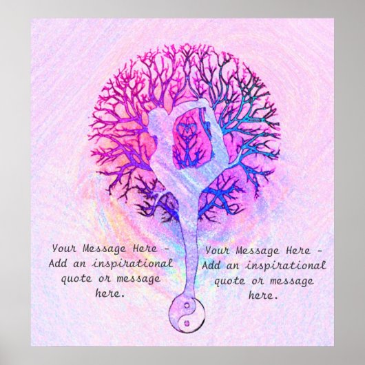 カスタマイズポスター – ピンクヨガ陰陽 ポスター (正面)