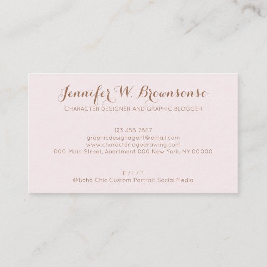 カスタマイズポートレートキャラクタースタイル 名刺 (裏面)