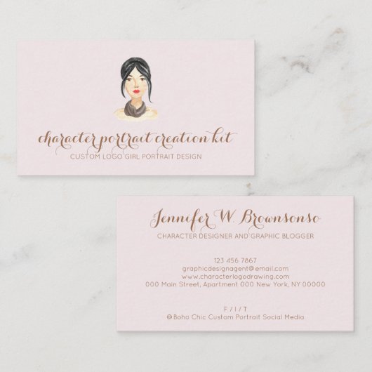 カスタマイズポートレートキャラクタースタイル 名刺 (正面/裏面)