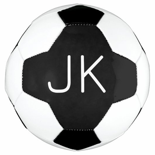 カスタマイズミニマルイニシャル名 サッカーボール (正面)