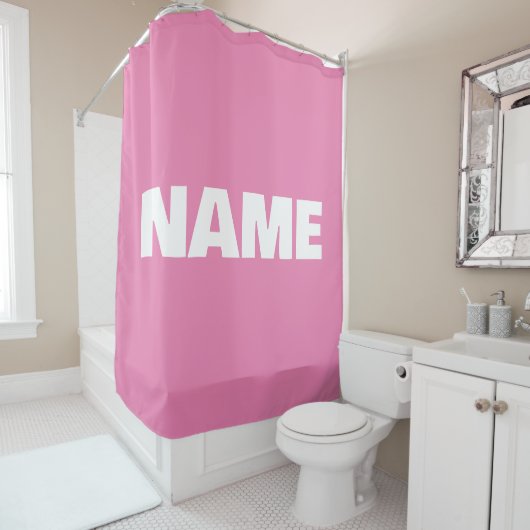 カスタマイズミニマルイニシャル名 シャワーカーテン (インサイチュ)