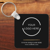 カスタマイズミニマル可能な会社ロゴとQRコード キーホルダー (正面)