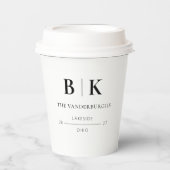 カスタマイズミニマル結婚ブライダル婚約 紙コップ (正面)