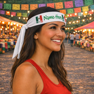 カスタマイズメキシコの旗 タイヘッドバンド
