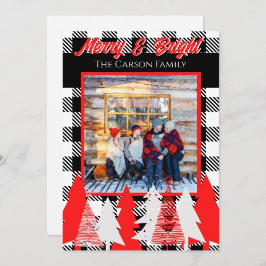 カスタマイズメリー可能で明るいクリスマスの挨拶 案内状 (正面/裏面)