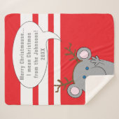 カスタマイズメリー「Christmouse」毛布/中 シェルパブランケット (正面(横))