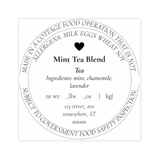 カスタマイズモダンシンプル可能なコテージ法フードゴム ラバースタンプ (インプリント)