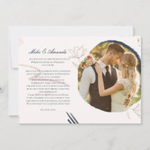 カスタマイズモダンフローラレース結婚式招待状