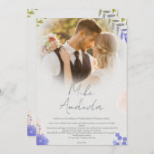 カスタマイズモダンフローラレース結婚式招待状 招待状 (正面/裏面)