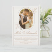 カスタマイズモダンフローラレース結婚式招待状 招待状 (スタンド正面)