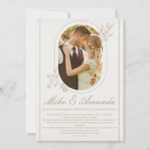 カスタマイズモダンフローラレース結婚式招待状