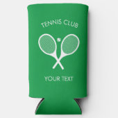 カスタマイズモダン可能なグリーンホワイトテニスラケット スリム缶クーラー (正面)
