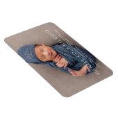 カスタマイズモダン可能なシンプルベビー名写真誕生 マグネット (右側)