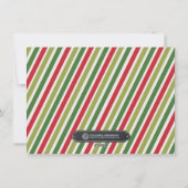カスタマイズモダン可能なストライプクリスマスフォトカード シーズンカード (裏面)