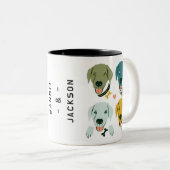 カスタマイズモダン可能なダッパーラブラドール犬 ツートーンマグカップ (正面右)
