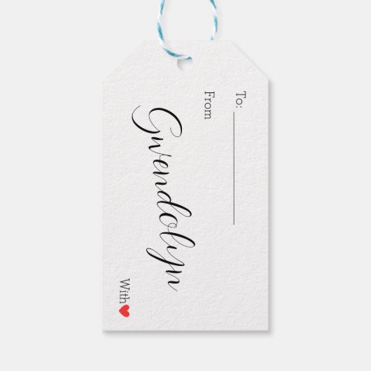 カスタマイズモダン可能なトレンディーメリーソバークリスマス ギフトタグ (裏面)