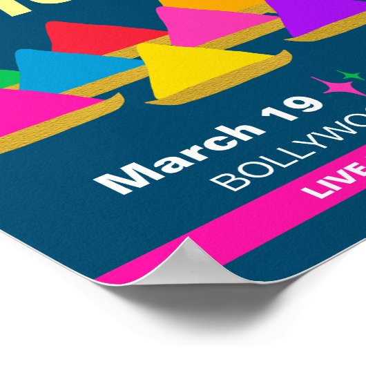 カスタマイズモダン可能なヒンドゥーホリフェスティバル色 ポスター (角)