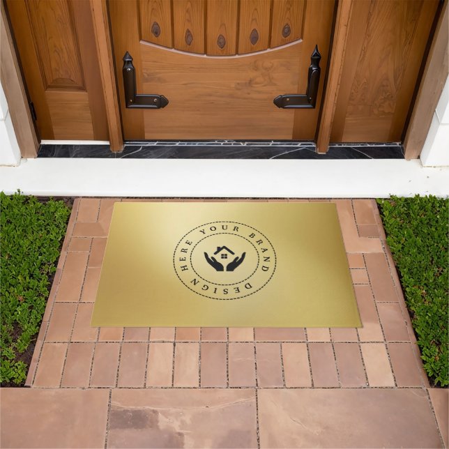 カスタマイズモダン可能なビジネスロゴ ドアマット (室外)