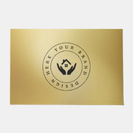 カスタマイズモダン可能なビジネスロゴ ドアマット