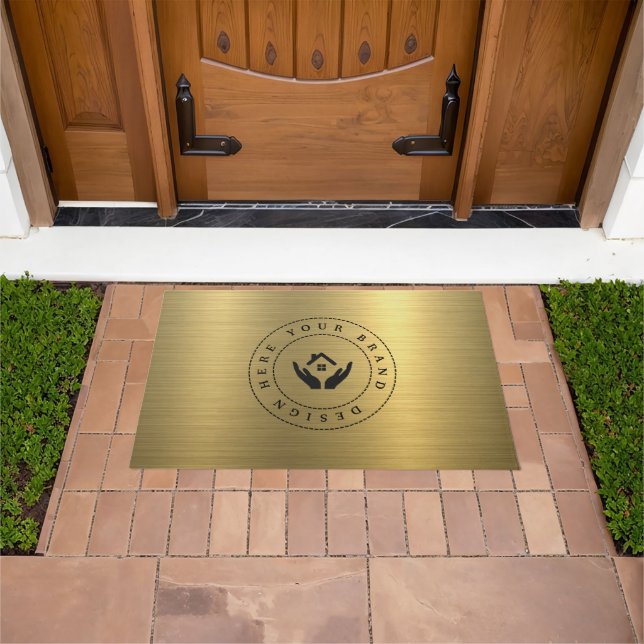 カスタマイズモダン可能なビジネスロゴ ドアマット (室外)