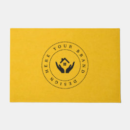 カスタマイズモダン可能なビジネスロゴ ドアマット