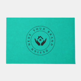 カスタマイズモダン可能なビジネスロゴ ドアマット