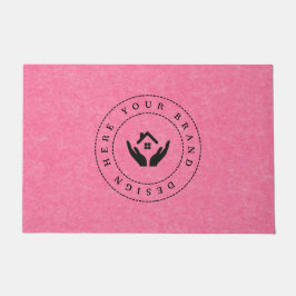 カスタマイズモダン可能なビジネスロゴ ドアマット