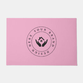 カスタマイズモダン可能なビジネスロゴ ドアマット