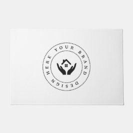 カスタマイズモダン可能なビジネスロゴ ドアマット