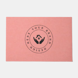 カスタマイズモダン可能なビジネスロゴ ドアマット