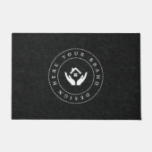 カスタマイズモダン可能なビジネスロゴ ドアマット (正面)