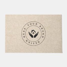 カスタマイズモダン可能なビジネスロゴ ドアマット