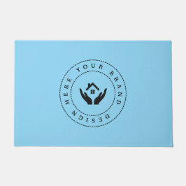 カスタマイズモダン可能なビジネスロゴ ドアマット