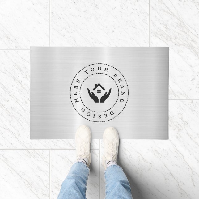 カスタマイズモダン可能なビジネスロゴ ドアマット (室内)