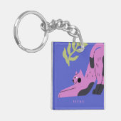 カスタマイズモダン可能なピンクの子猫 キーホルダー (正面左)