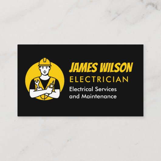 カスタマイズモダン可能なプロフェッショナル電気技師 名刺 (裏面)