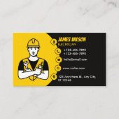 カスタマイズモダン可能なプロフェッショナル電気技師 名刺 (正面)