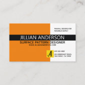 カスタマイズモダン可能なミニマリストオレンジ色ブロック 名刺 (正面)
