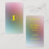 カスタマイズモダン可能なモノグラムカラフルテンプレート 名刺 (正面/裏面)