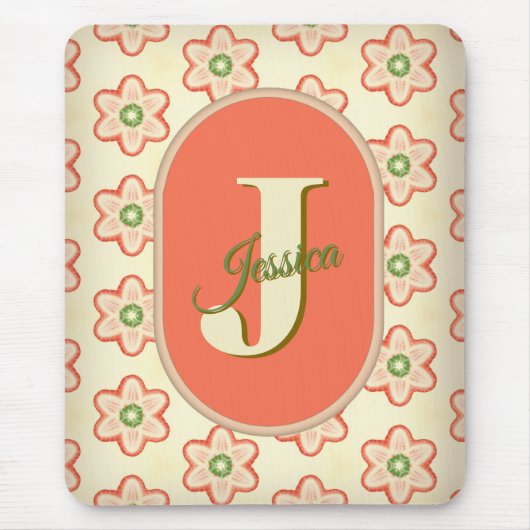 カスタマイズモダン可能なレトロモノグラムマウスパッド マウスパッド (正面)