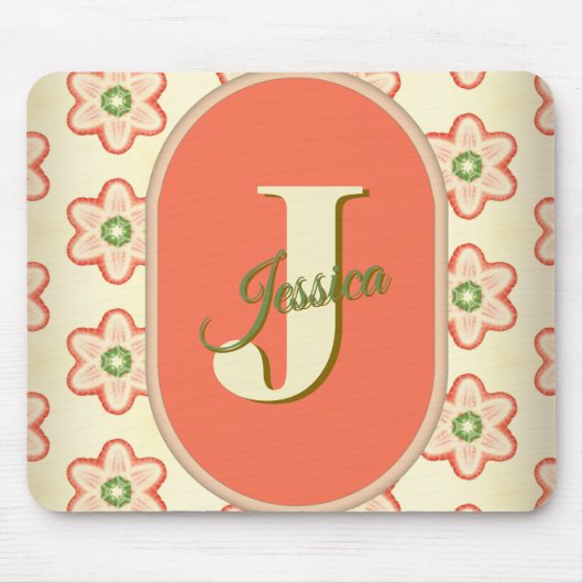 カスタマイズモダン可能なレトロモノグラムマウスパッド マウスパッド (正面)