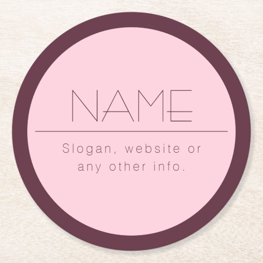 カスタマイズモダン可能な文字縁ど付き ラウンドペーパーコースター (正面)