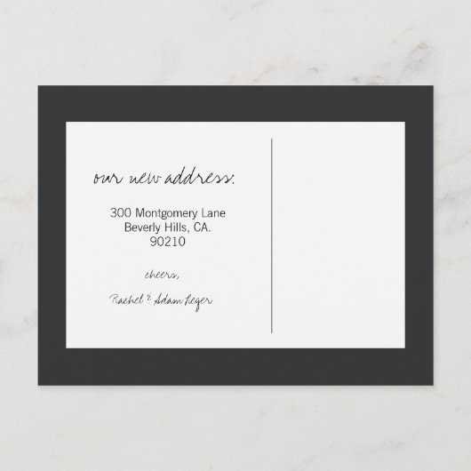 カスタマイズモダン可能な移行発表 案内ポストカード (裏面)