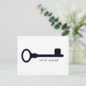 カスタマイズモダン可能な移行発表 案内ポストカード (スタンド正面)