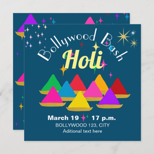 カスタマイズモダン可能な穴フェスティバル色 招待状 (正面/裏面)