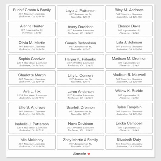 カスタマイズモダン可能な結婚ゲストラベルシール シール (シート)