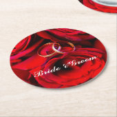 カスタマイズモダン可能な結婚デザインコースター ラウンドペーパーコースター (アングル)