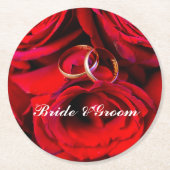 カスタマイズモダン可能な結婚デザインコースター ラウンドペーパーコースター (正面)
