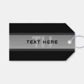 カスタマイズモダン可能な階層型文字 | 黒とグレー ギフトタグ (正面(横))