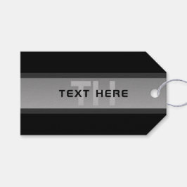 カスタマイズモダン可能な階層型文字 | 黒とグレー ギフトタグ